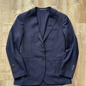 Suit Supply Navy Wool Two-Button Blazer